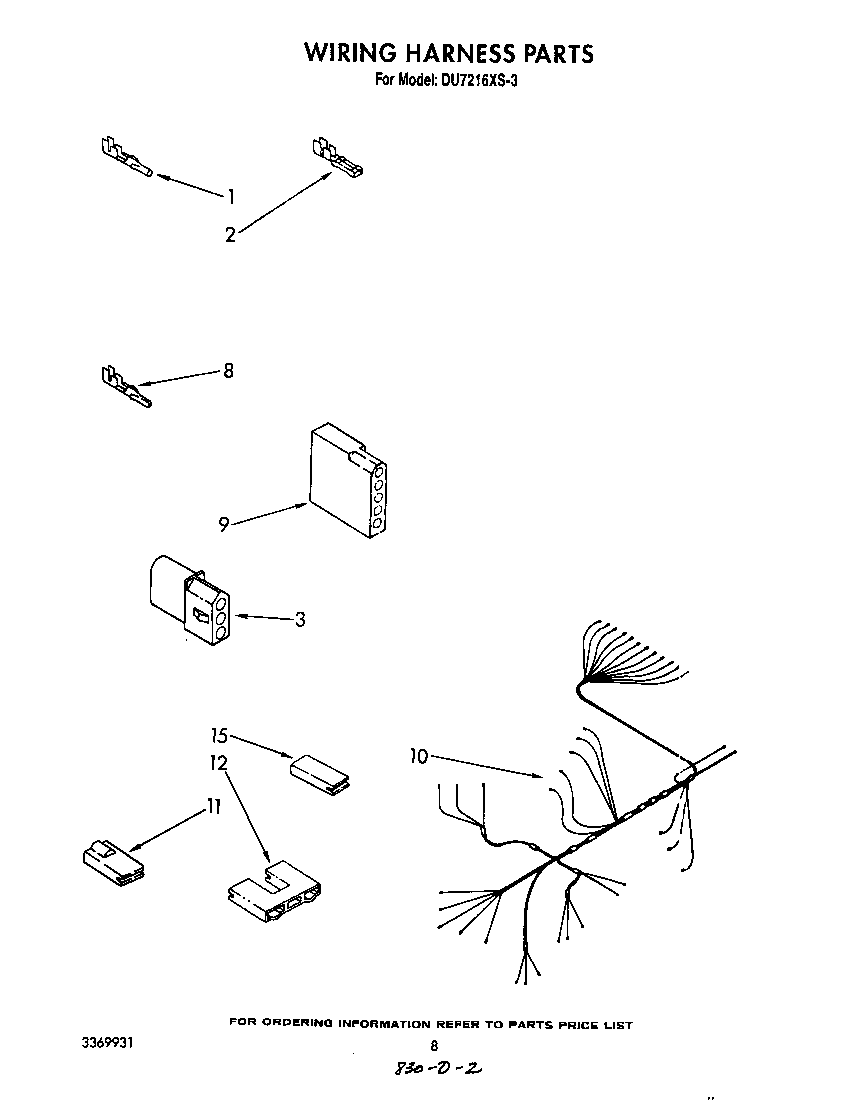 Whirlpool DU7216XS3 wiring harness diagram