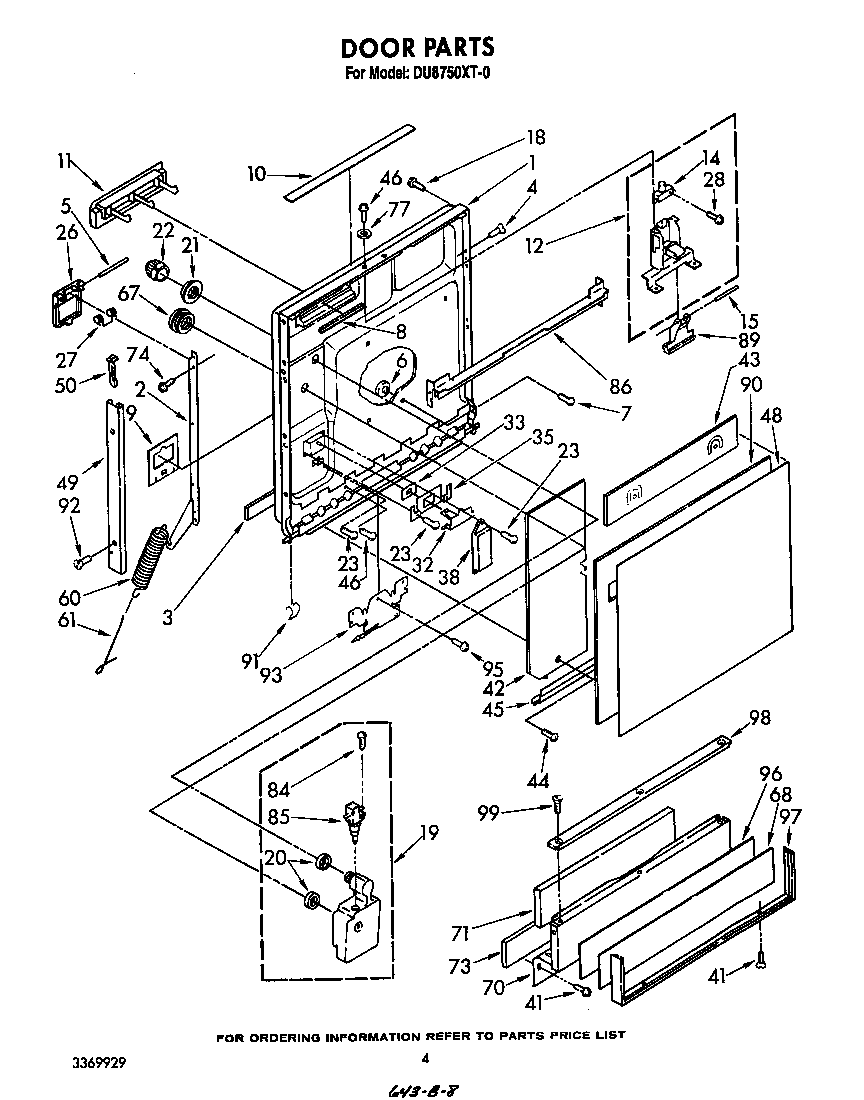 Whirlpool DU8750XT0 door diagram