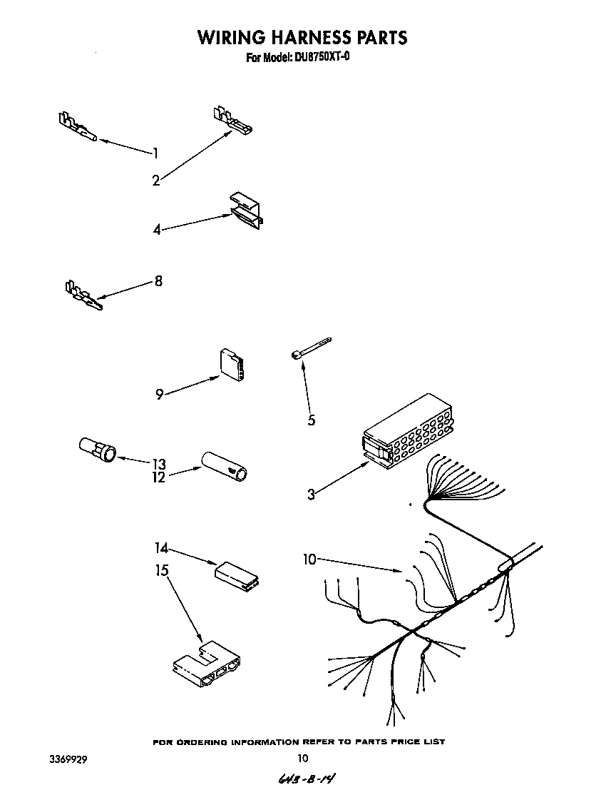 Whirlpool DU8750XT0 wiring harness diagram