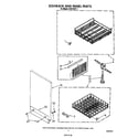 Whirlpool DU9100XT1 dishrack and panel diagram