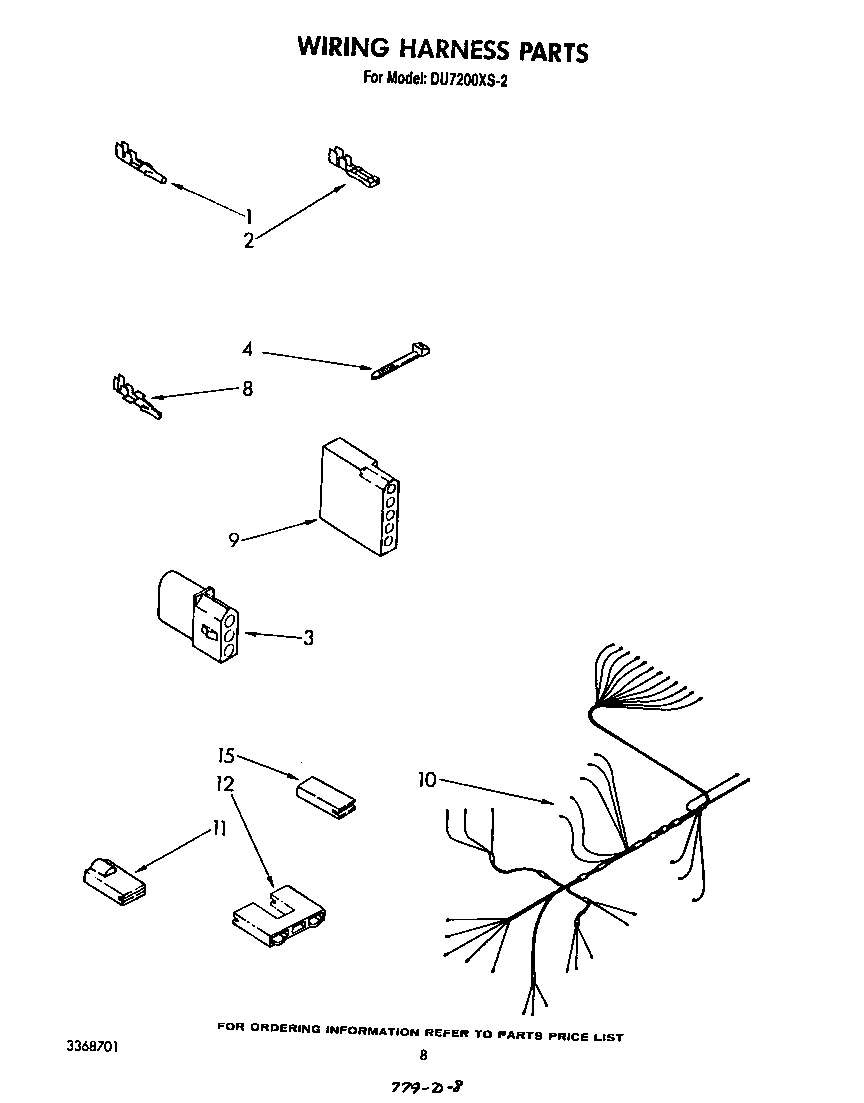 Whirlpool DU7200XS2 wiring harness diagram