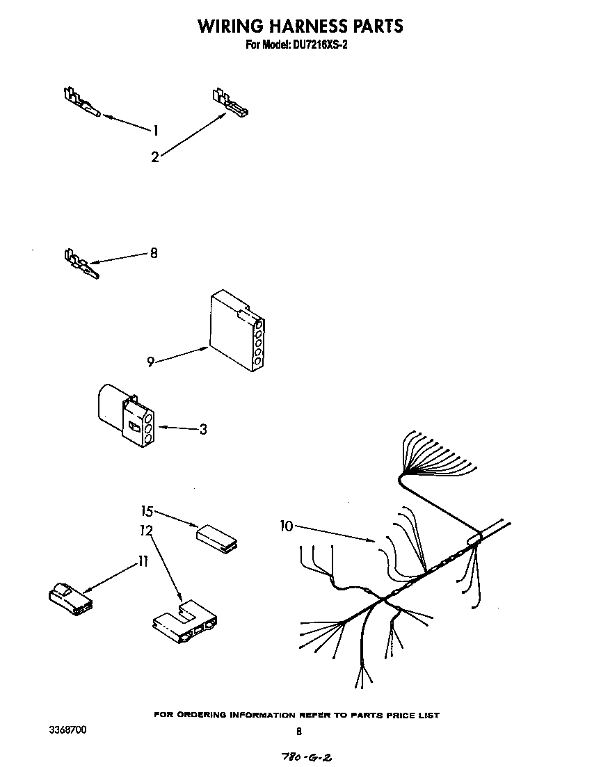 Whirlpool DU7216XS2 wiring harness diagram