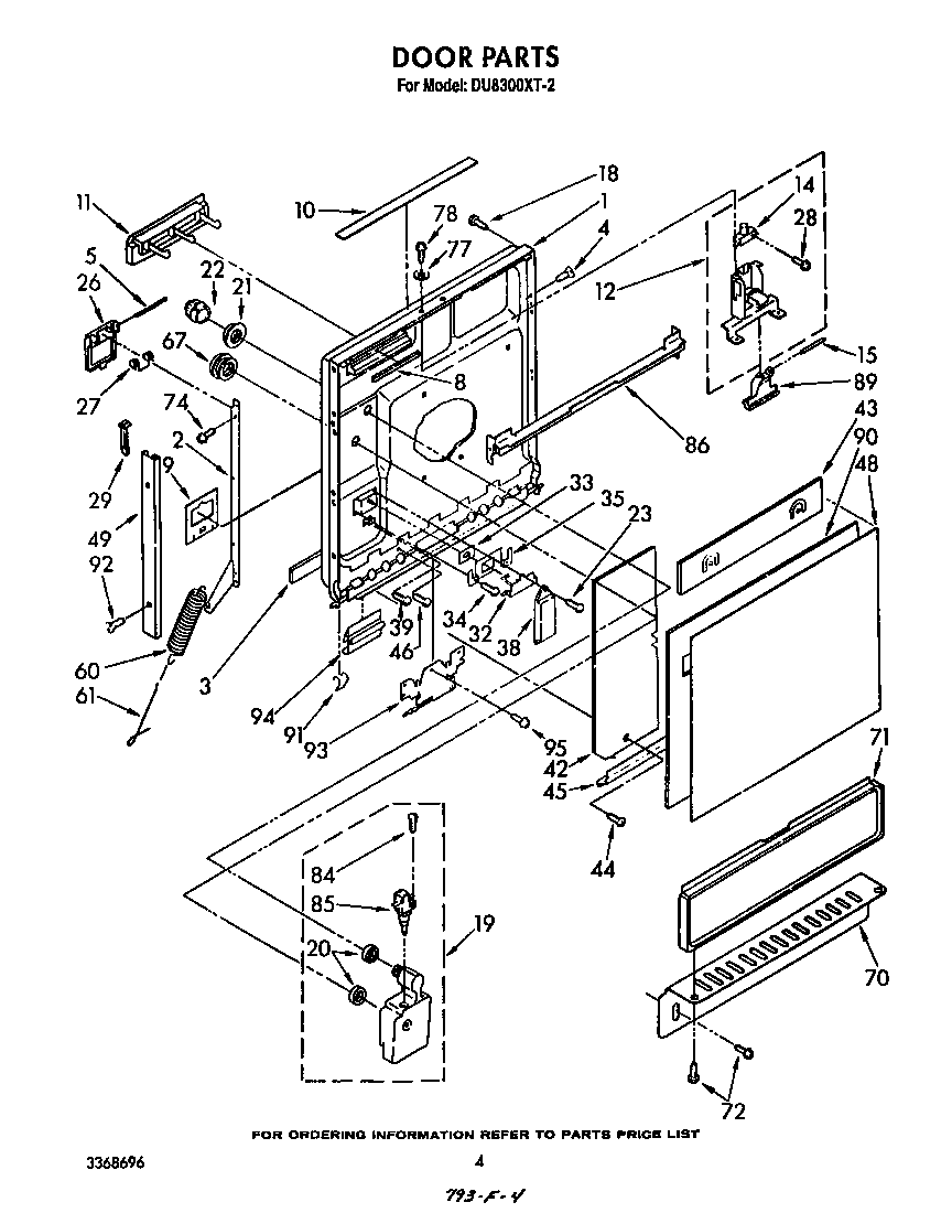 Whirlpool DU8300XT2 door diagram