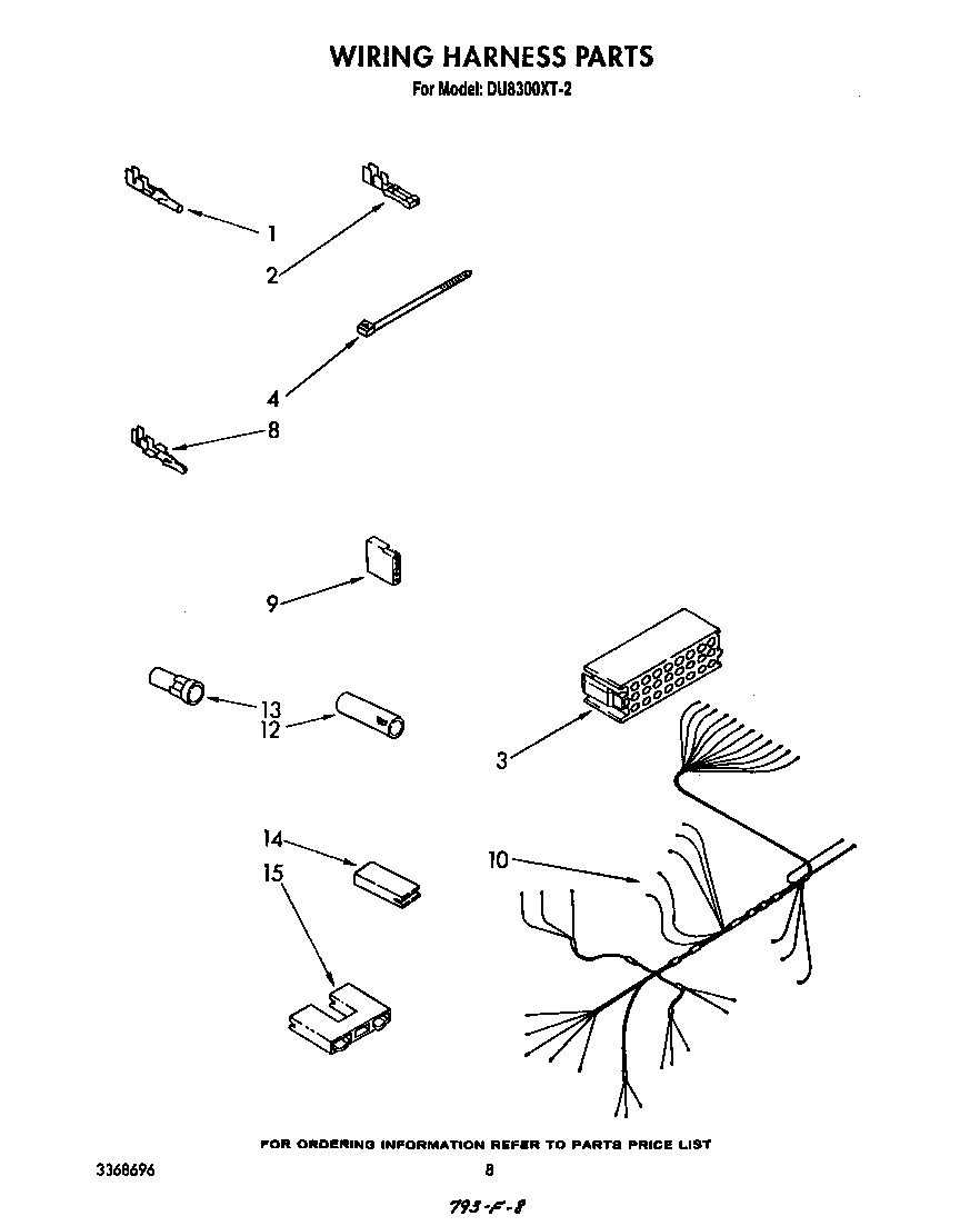 Whirlpool DU8300XT2 wiring harness diagram