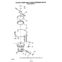 Whirlpool DU8550XT1 heater, pump and lower spray arm diagram