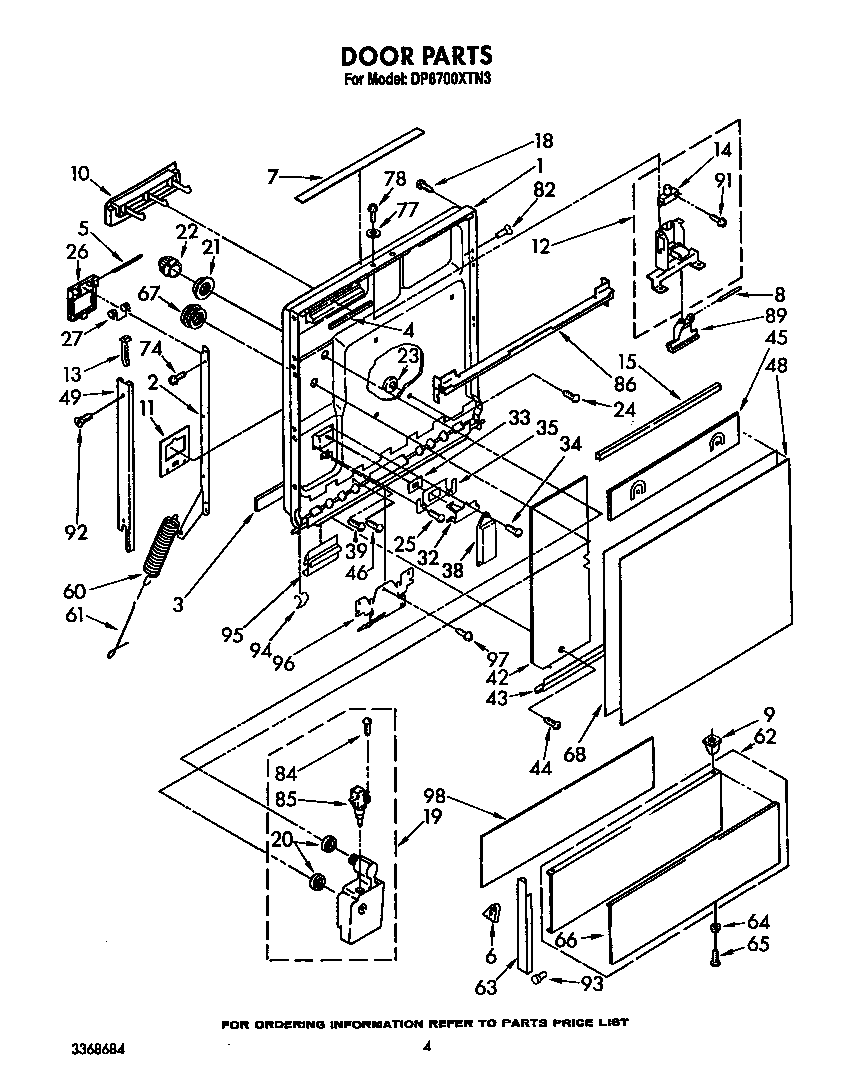 Whirlpool DP8700XTN3 door diagram