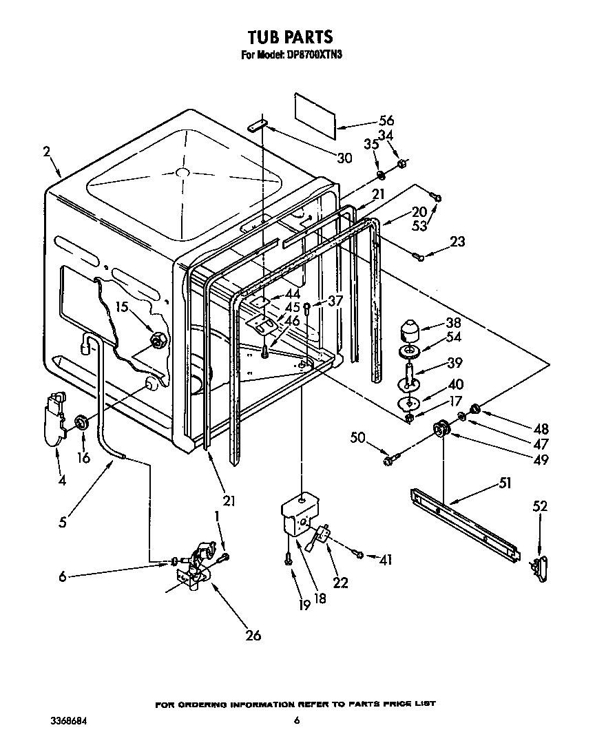 Whirlpool DP8700XTN3 tub diagram