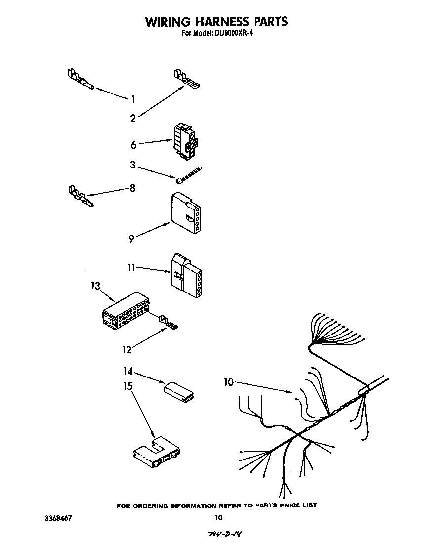 Whirlpool DU9000XR4 wiring harness diagram
