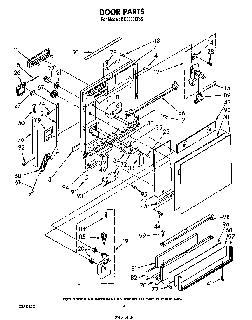 Whirlpool DU8000XR2 door diagram