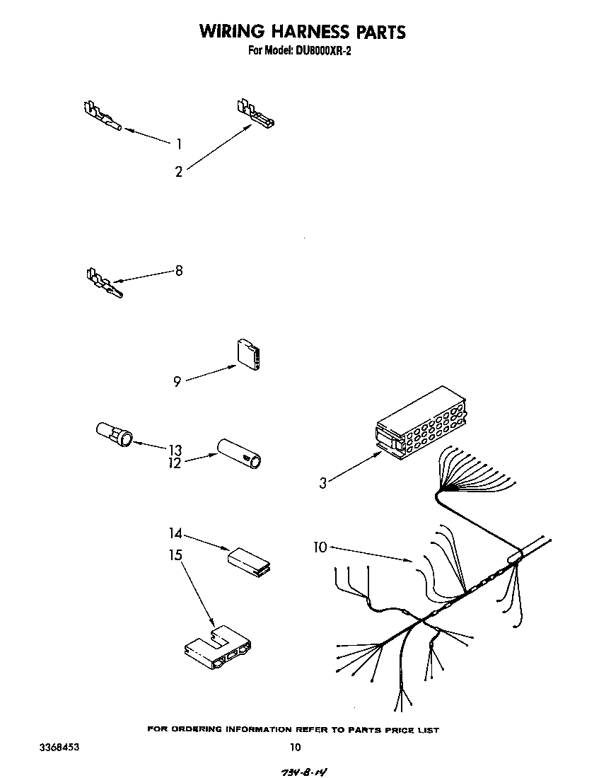 Whirlpool DU8000XR2 wiring harness diagram