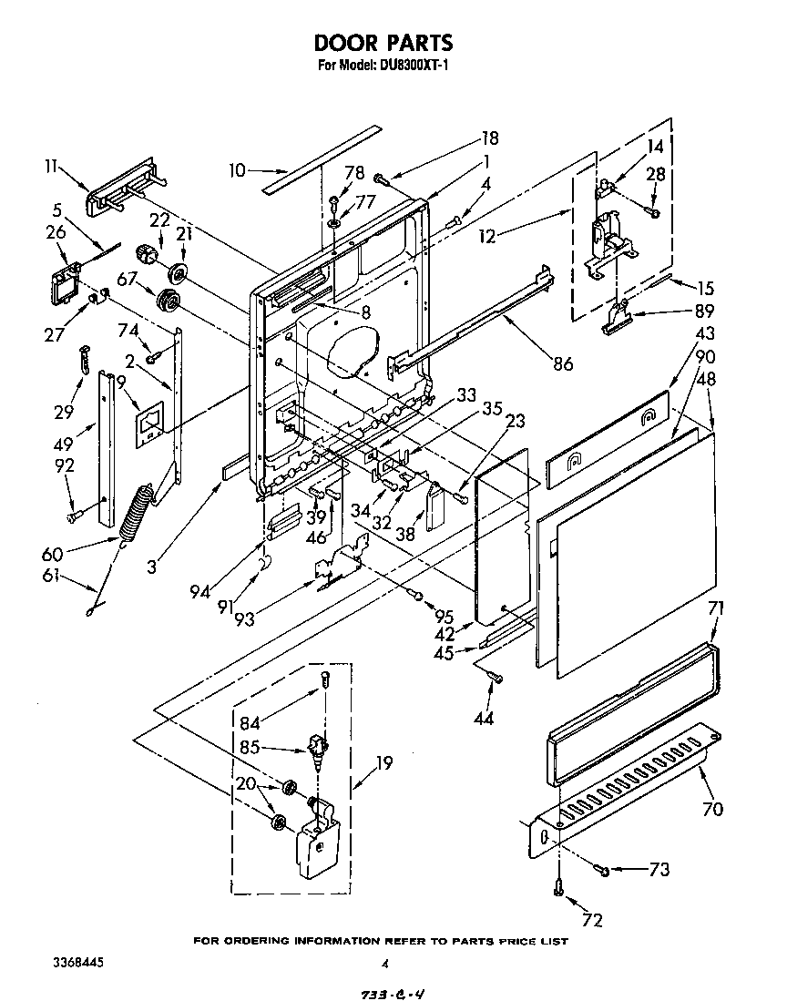 Whirlpool DU8300XT1 door diagram