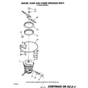 Whirlpool DU9500XS1 heater, pump and lower spray arm diagram