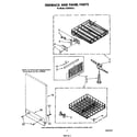 Whirlpool DU9500XS1 dishrack and panel diagram