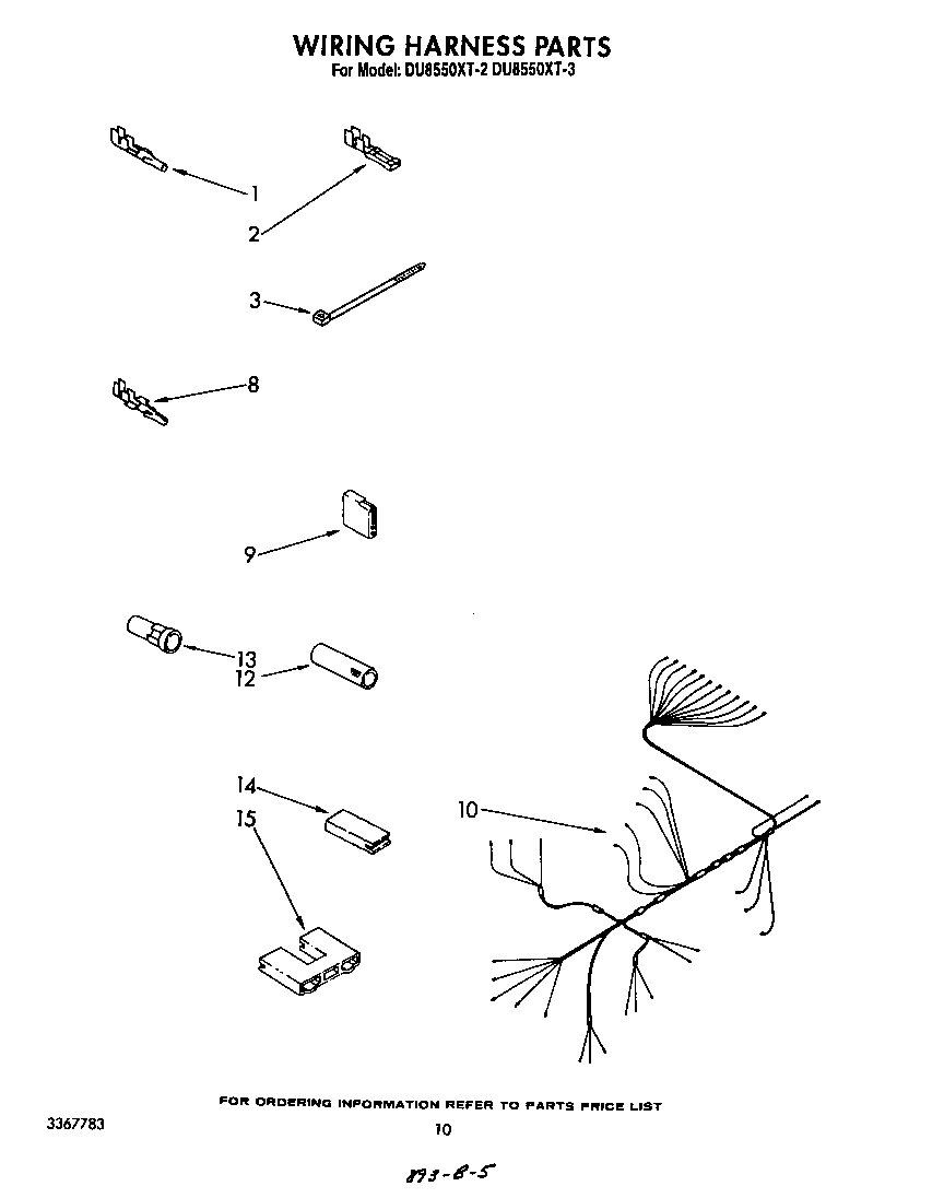 Whirlpool DU8550XT2 wiring harness diagram