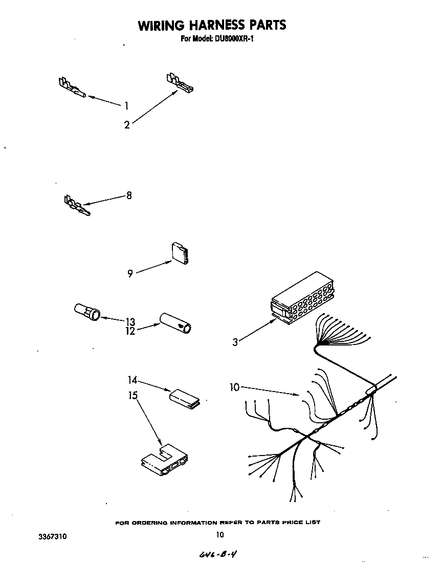 Whirlpool DU8000XR1 wiring harness diagram