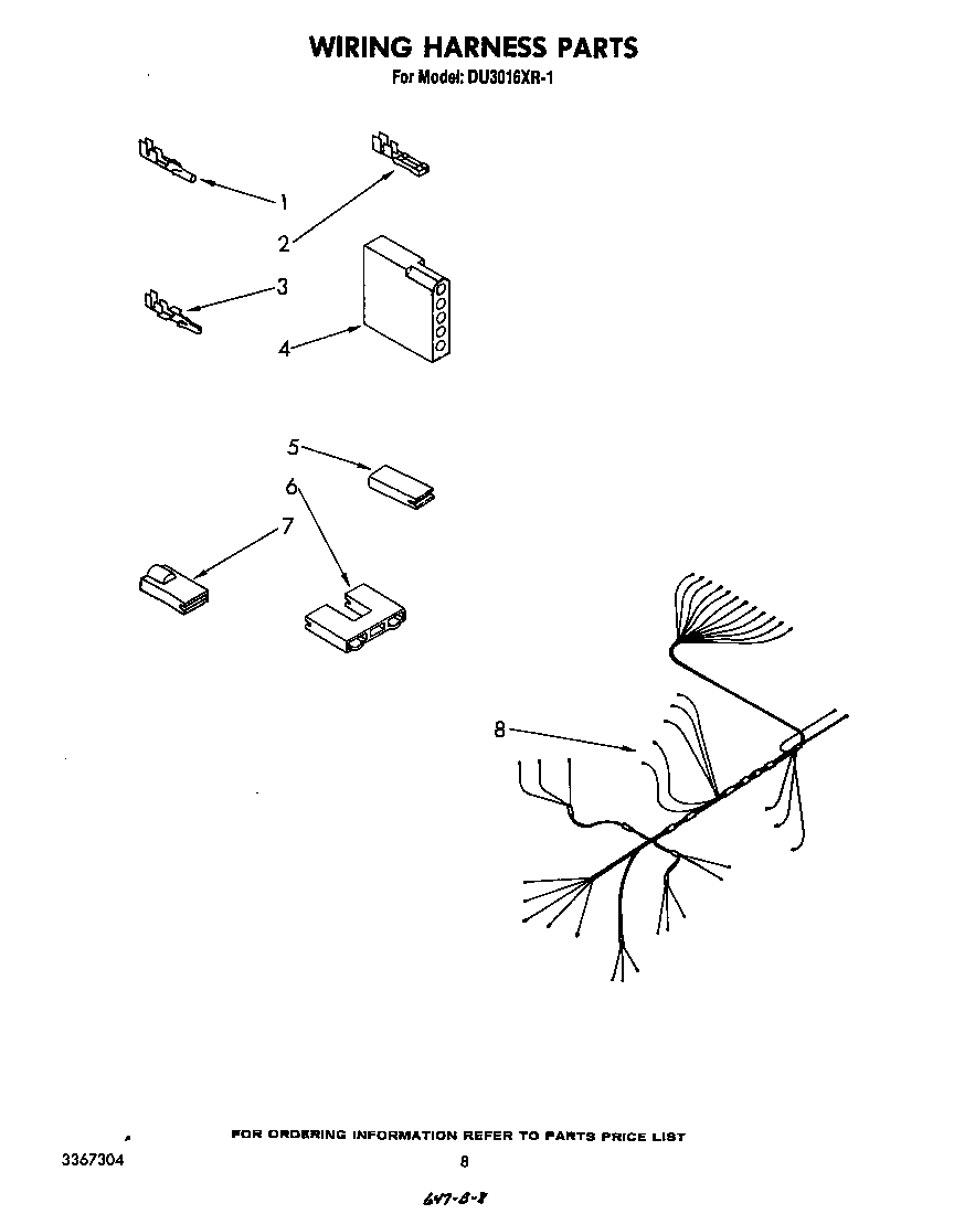 Whirlpool DU3016XR1 wiring harness diagram