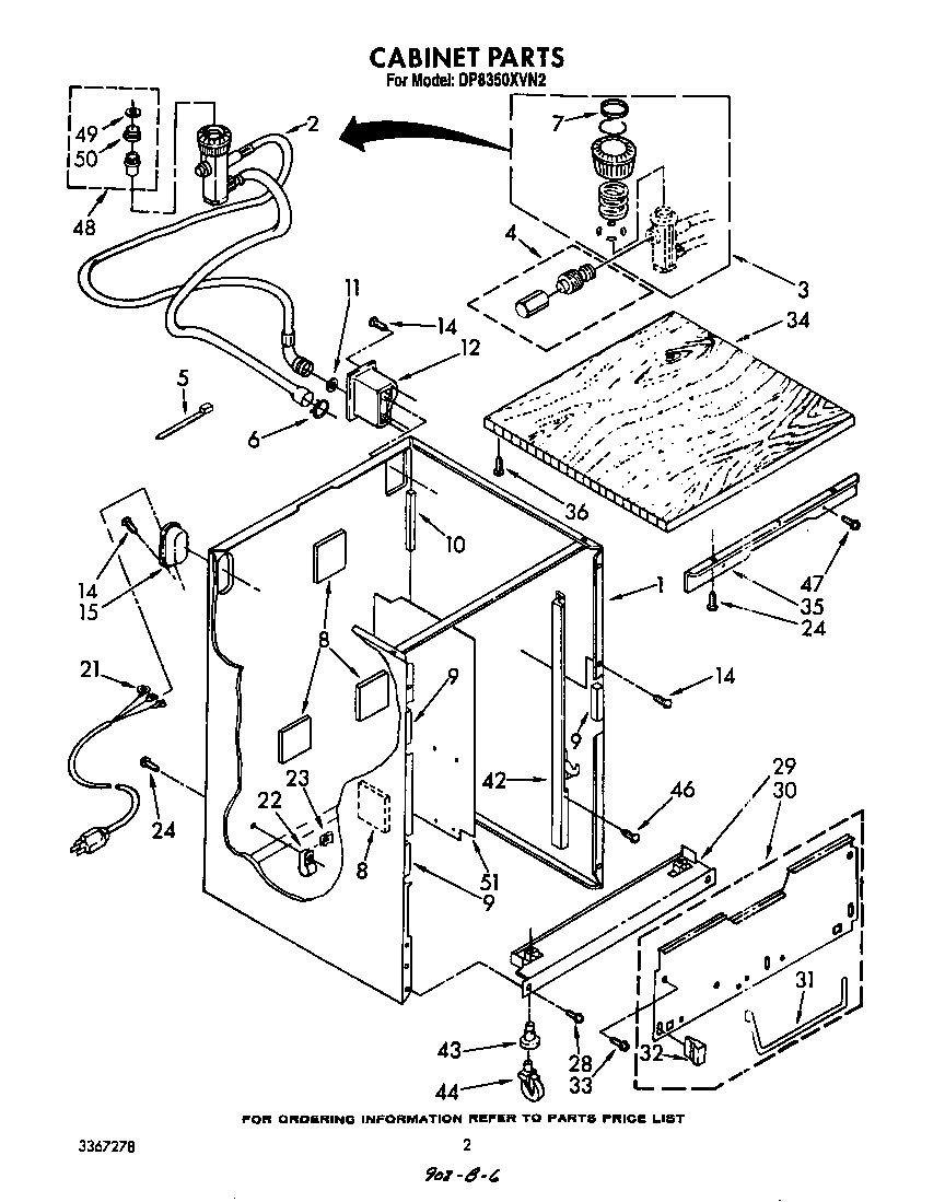 Whirlpool DP8350XVN2 cabinet diagram