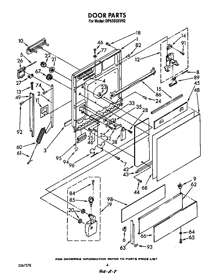 Whirlpool DP8350XVN2 door diagram