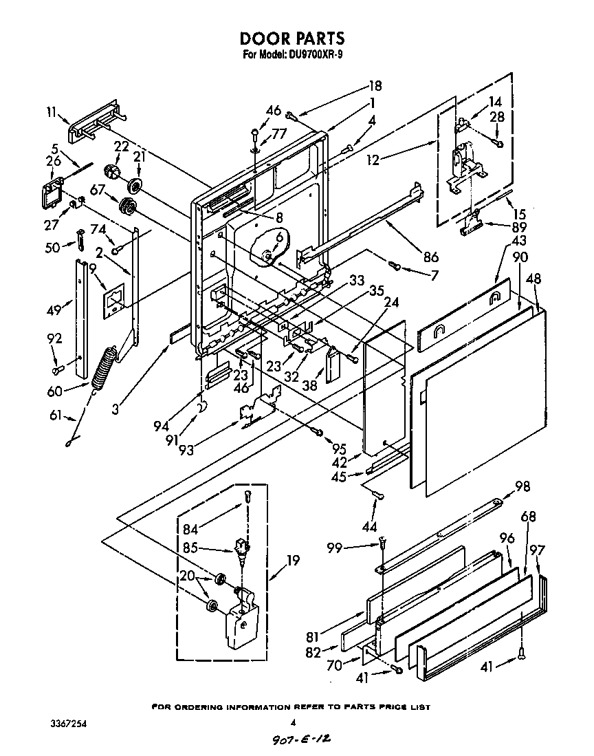 Whirlpool DU9700XR9 door diagram