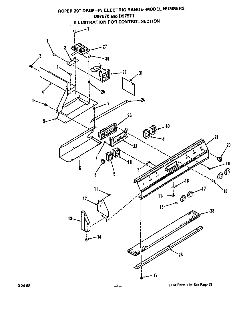Roper D9751*1 control diagram
