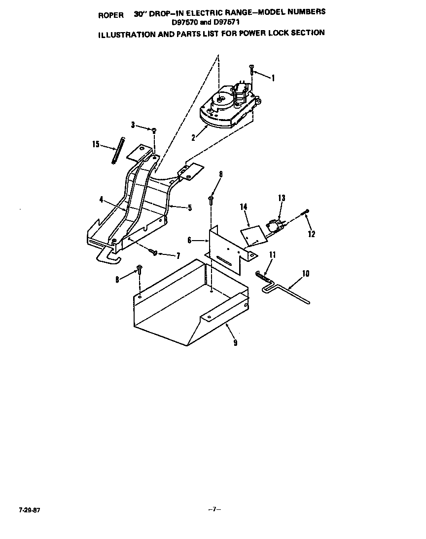 Roper D9751*1 power lock diagram