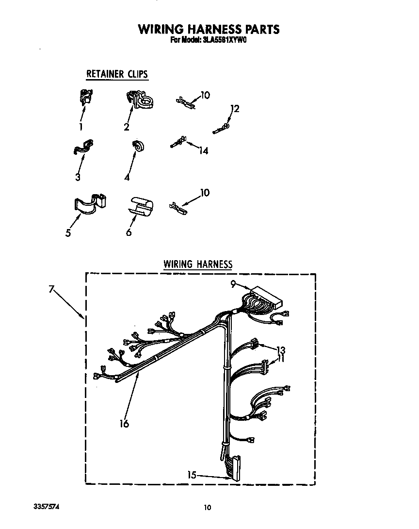 Whirlpool 3LA5581XYW0 wiring harness diagram