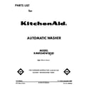 KitchenAid KAWE540WWH0 front cover diagram