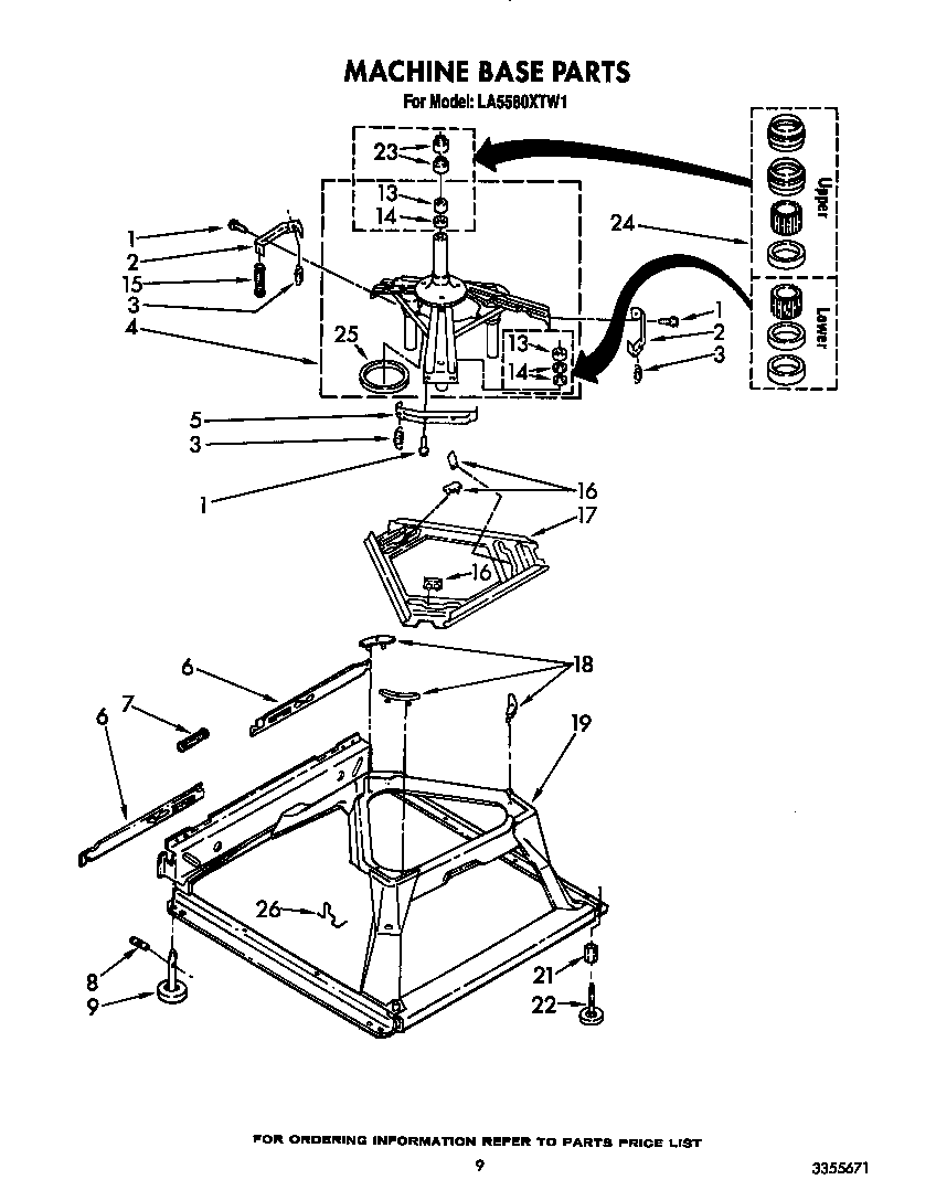 Whirlpool LA5580XTW1 machine base diagram