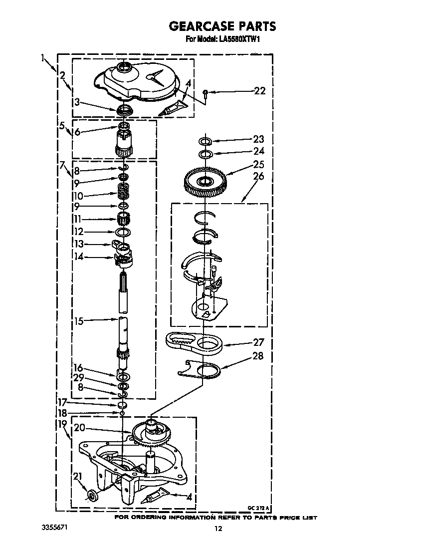 Whirlpool LA5580XTW1 gearcase diagram