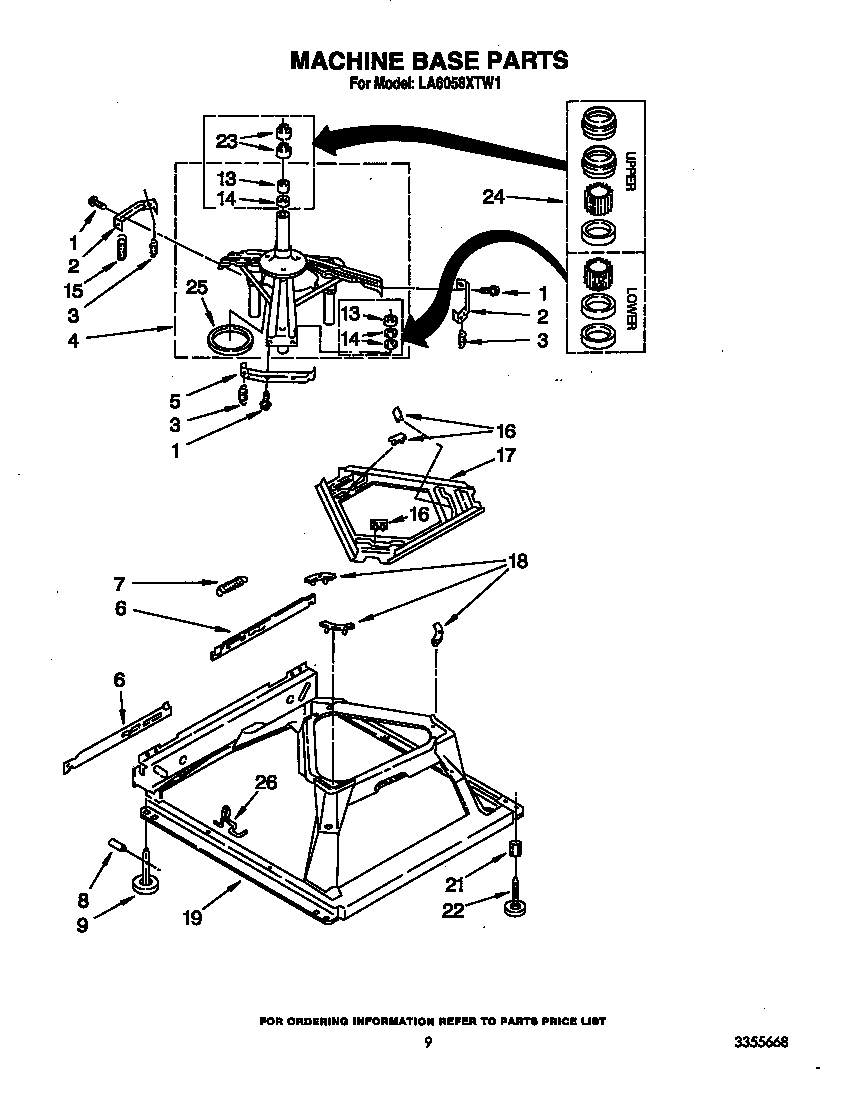 Whirlpool LA6058XTW1 machine base diagram