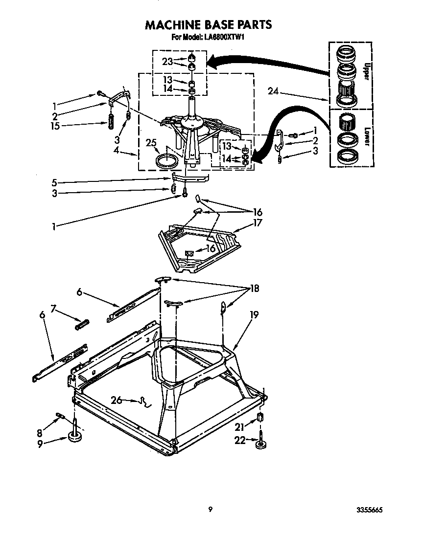 Whirlpool LA6800XTW1 machine base diagram