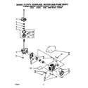 Whirlpool LA9800XTW1 brake, clutch, gearcase, motor and pump diagram