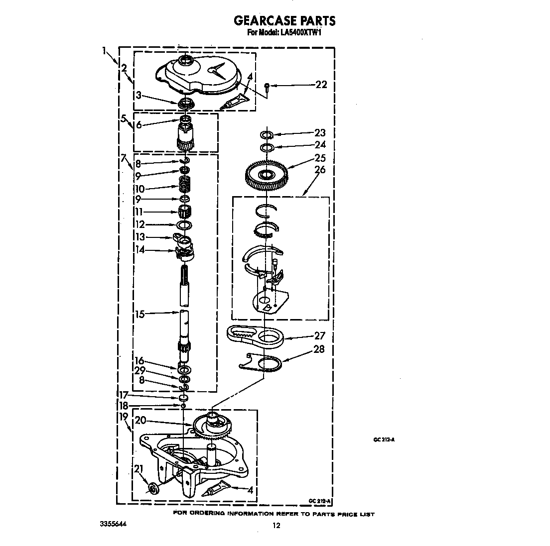 Whirlpool LA5400XTW1 gearcase diagram