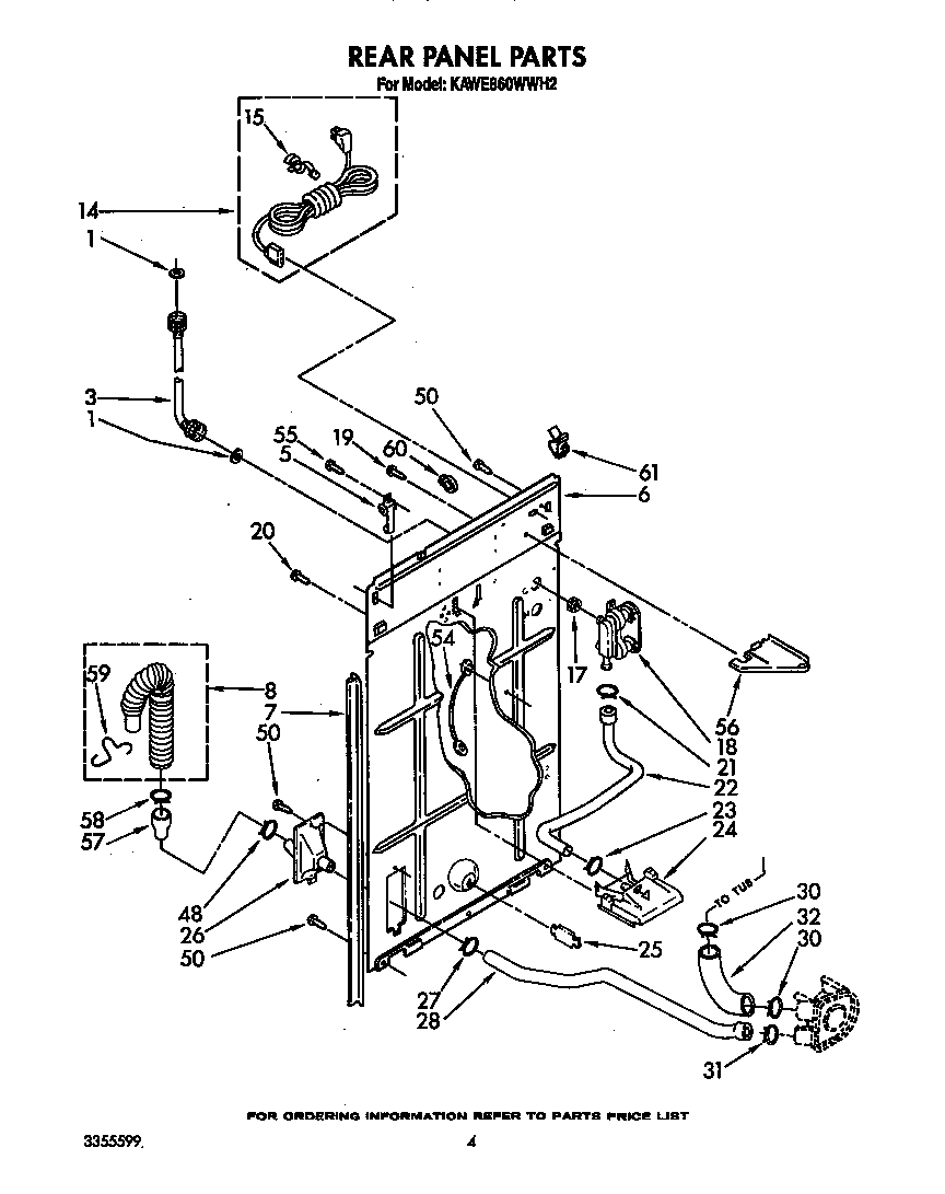 KitchenAid KAWE860WWH2 rear panel diagram