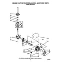 KitchenAid KAWE460WWH1 brake, clutch, gearcase, motor and pump diagram