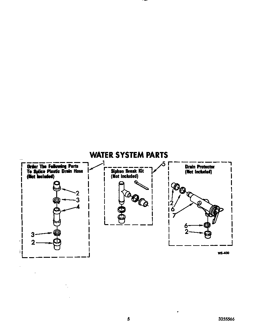 Roper AL6245VW1 water system diagram