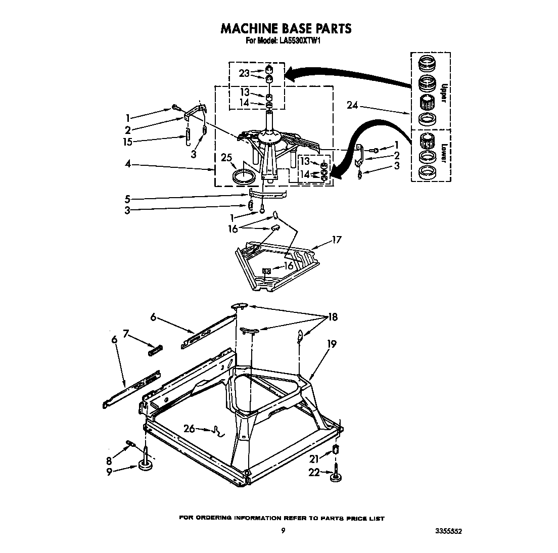 Whirlpool LA5530XTW1 machine base diagram