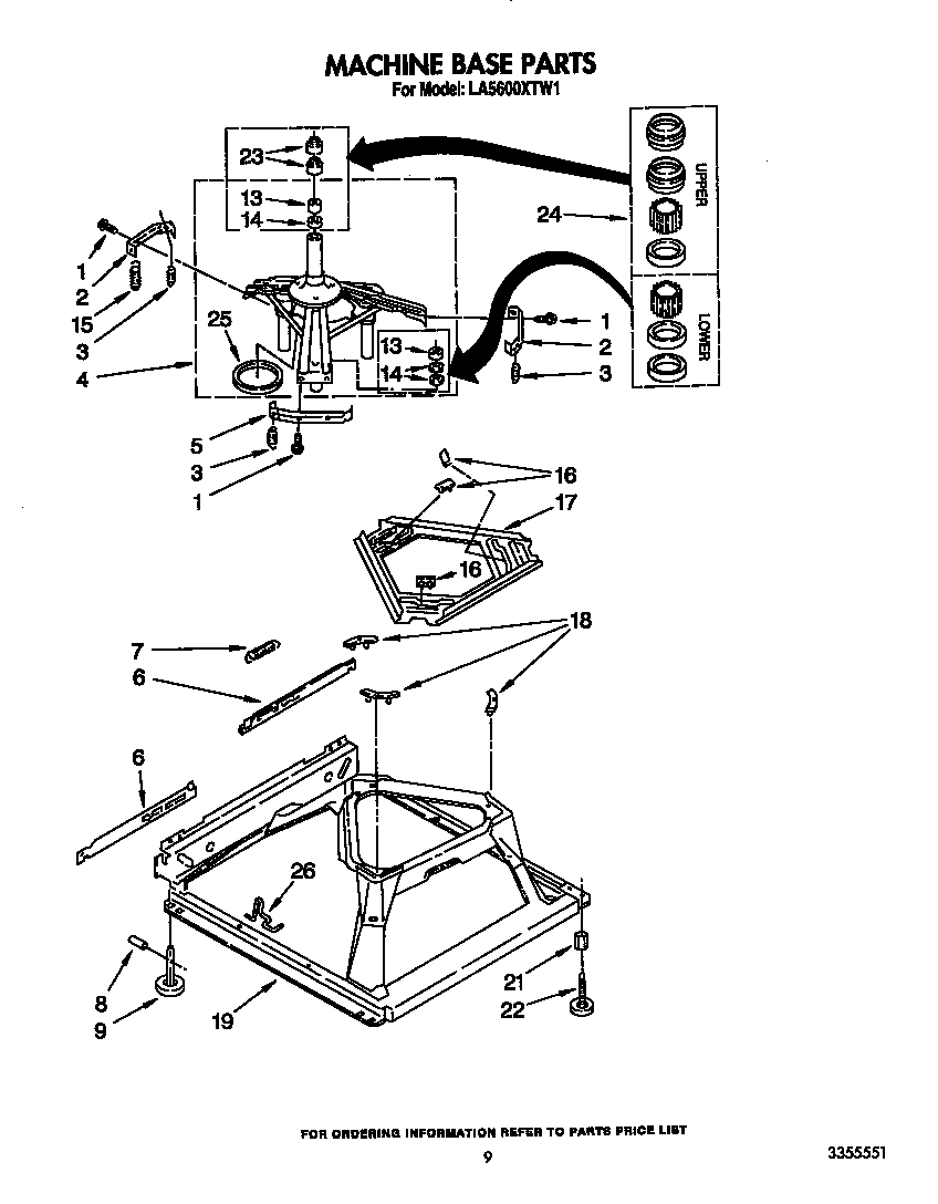 Whirlpool LA5600XTW1 machine base diagram