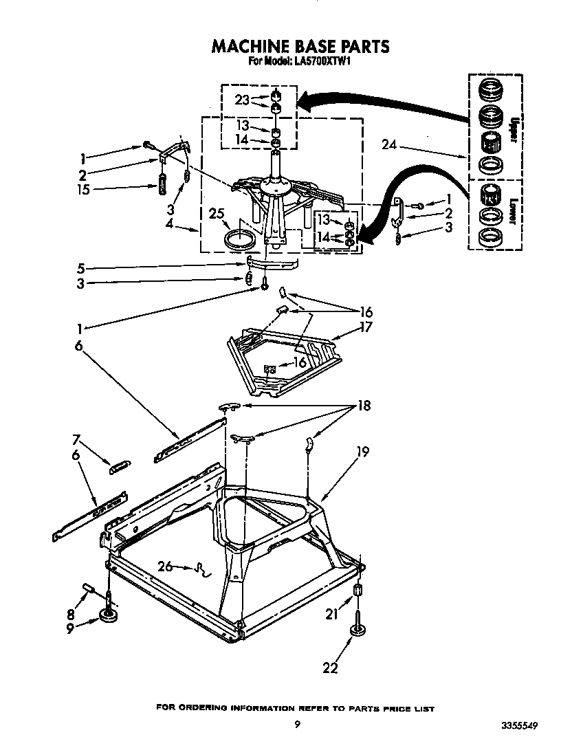 Whirlpool LA5700XTW1 machine base diagram