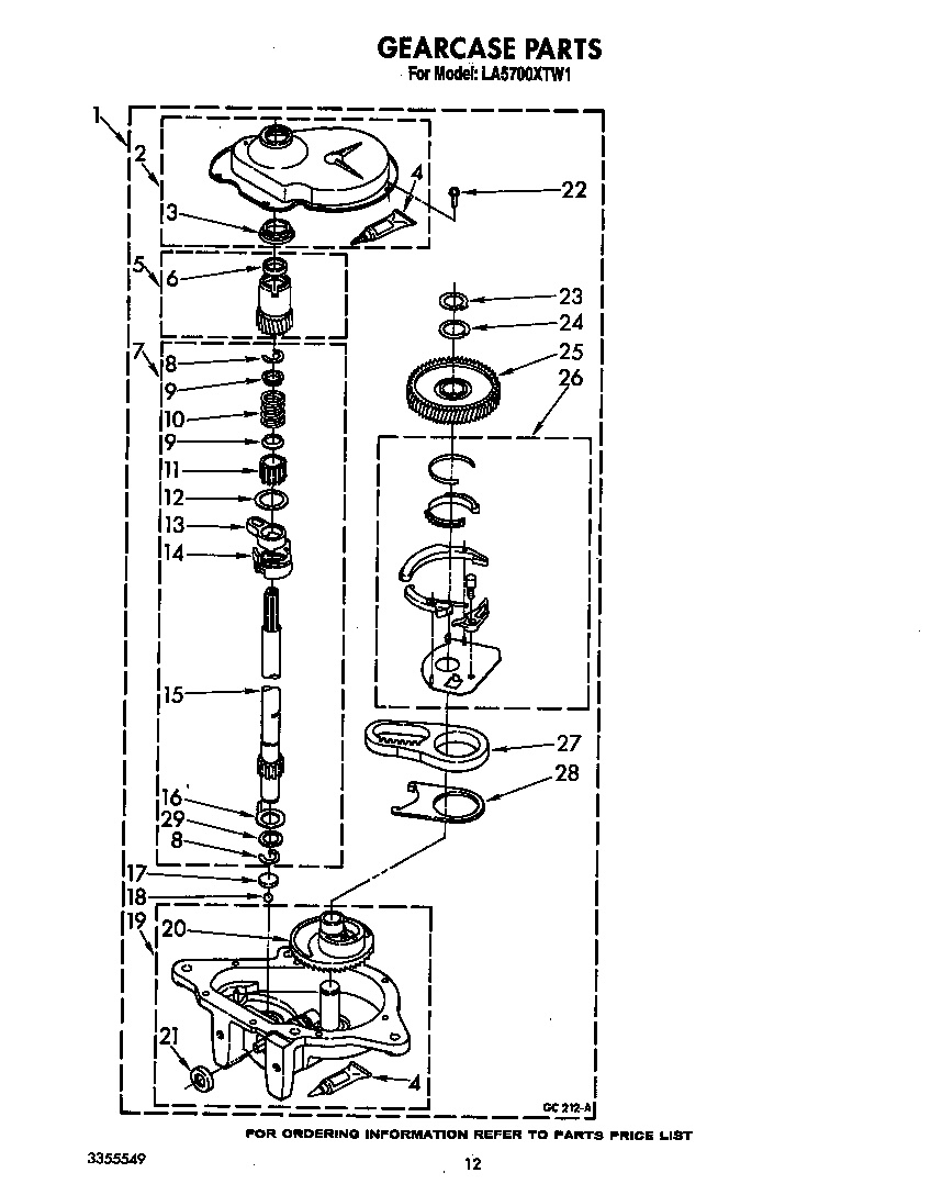 Whirlpool LA5700XTW1 gearcase diagram