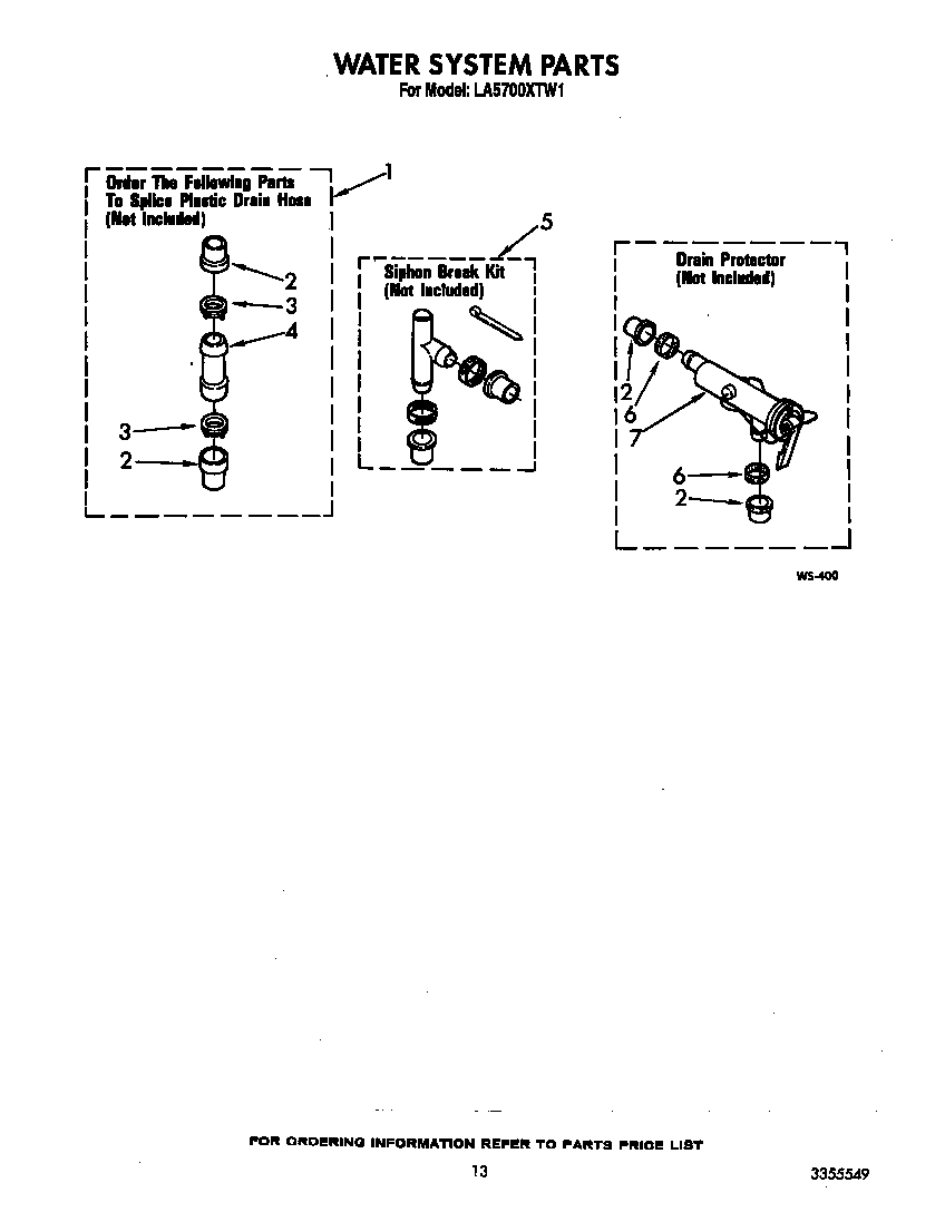 Whirlpool LA5700XTW1 water system diagram