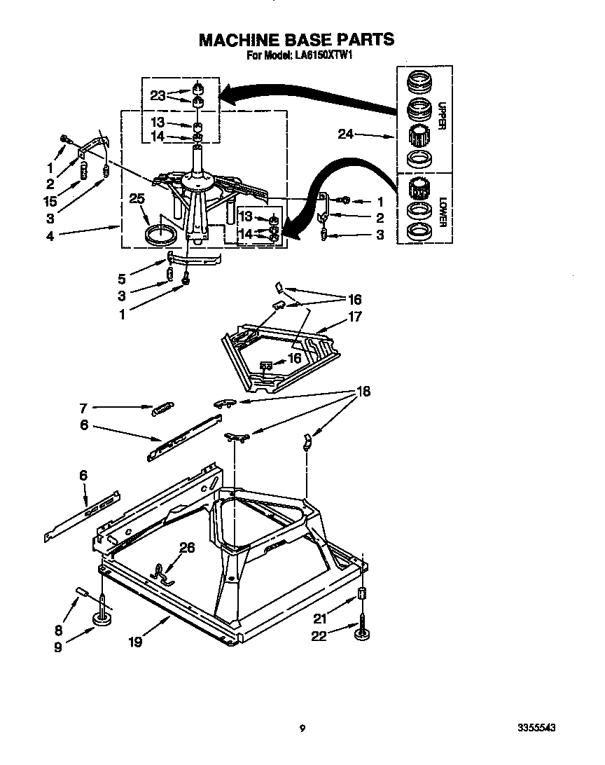 Whirlpool LA6150XTW1 machine base diagram