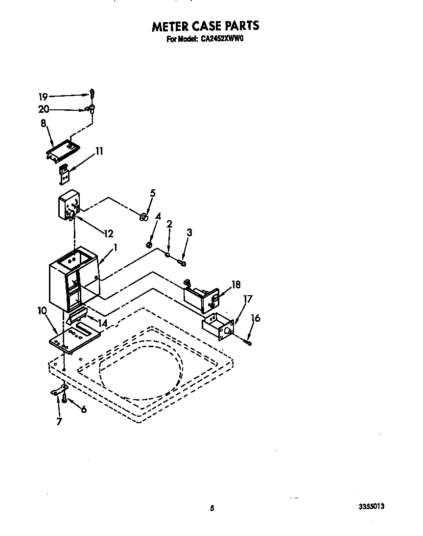 Whirlpool CA2452XWW0 meter case diagram