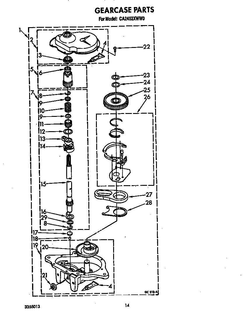 Whirlpool CA2452XWW0 gearcase diagram