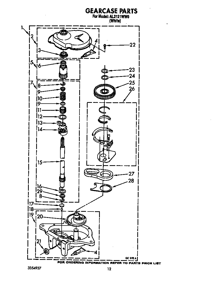 Roper AL2121WW0 gearcase diagram