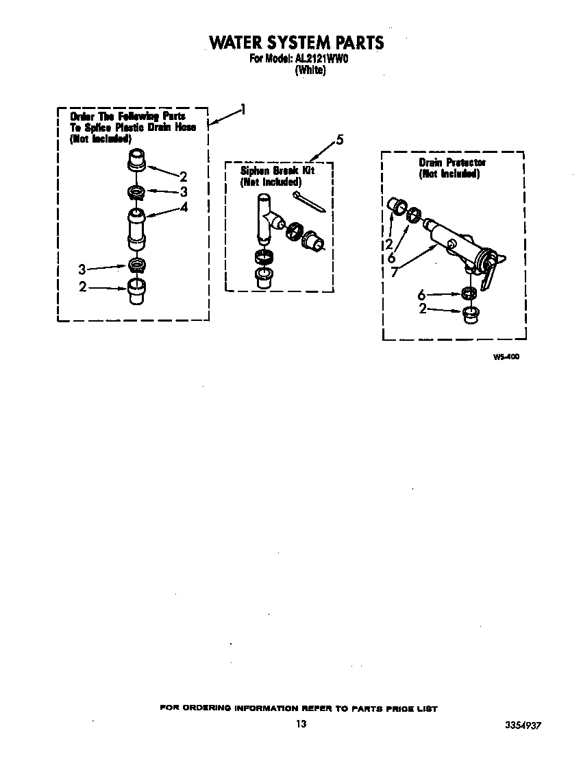 Roper AL2121WW0 water system diagram