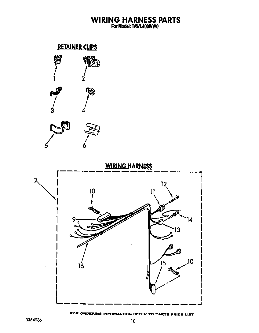 Estate TAWL400WW0 wiring harness diagram
