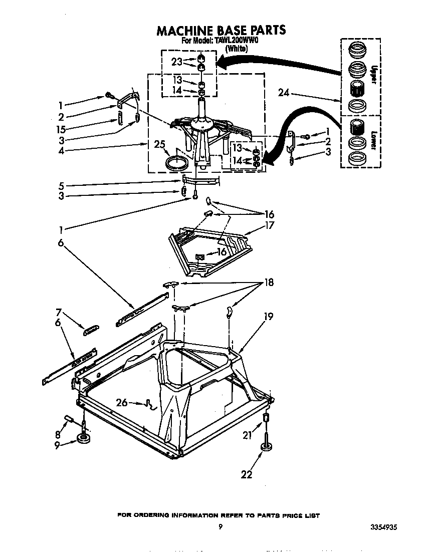 Estate TAWL200WW0 machine base diagram