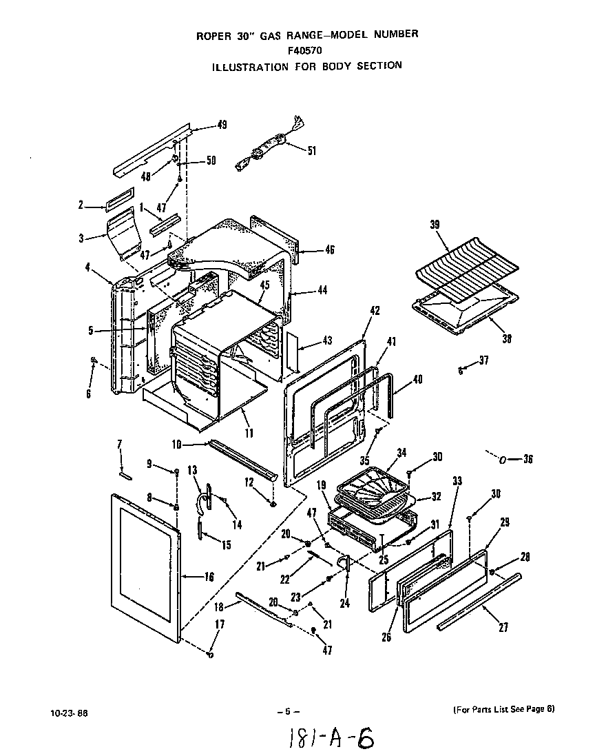 Roper F4057*0 body diagram