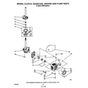 KitchenAid KAWE760WWH0 brake, clutch, gearcase, motor and pump diagram